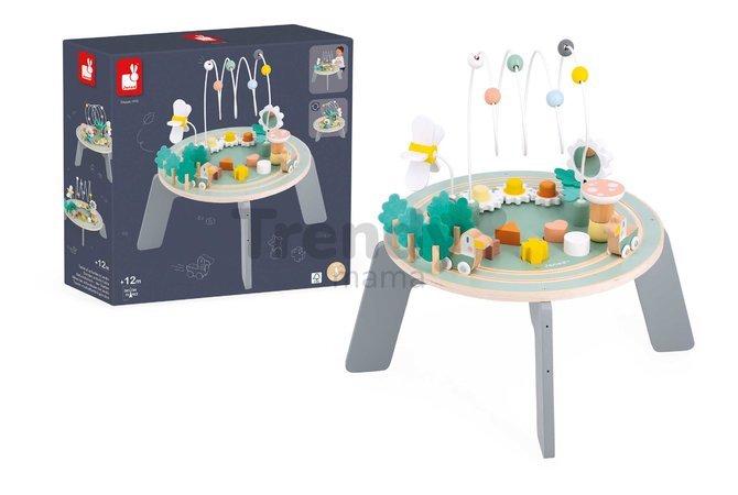Drevený didaktický stolík Záhrada Garden Activity Table Sweet Cocoon Janod s aktivitami od 12 mes