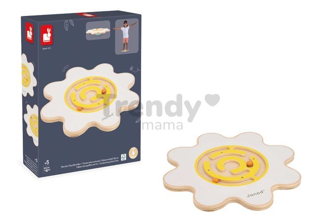 Balančná doska s labyrintom Kvet Flower Balance Board Sweet Cocoon Janod z masívneho dreva od 5 rokov