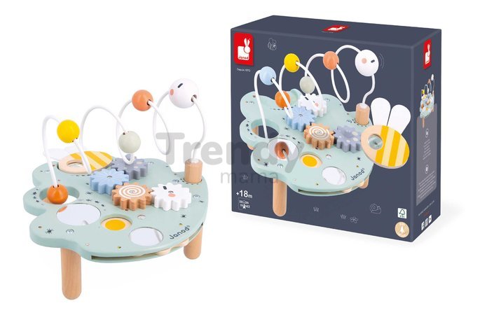 Drevený didaktický stolík List Activity Leaf Sweet Cocoon Janod s aktivitami od 18 mes J04056