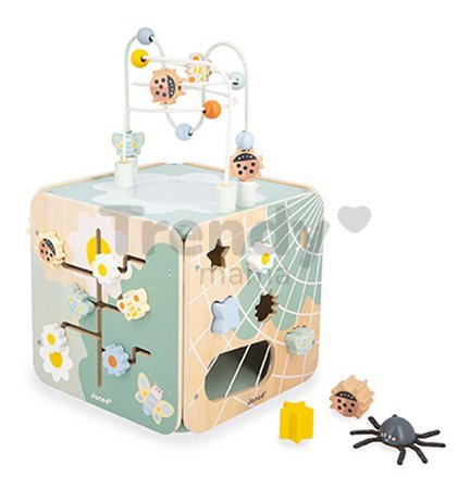 Drevená didaktická kocka Záhrada Multiactivity Maxi Cube Sweet Cocoon Janod 11 aktivít od 18 mes J04060