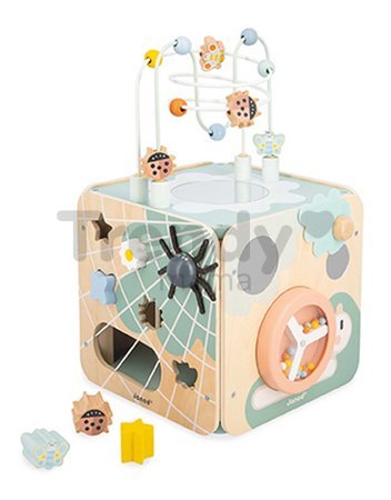 Drevená didaktická kocka Záhrada Multiactivity Maxi Cube Sweet Cocoon Janod 11 aktivít od 18 mes J04060