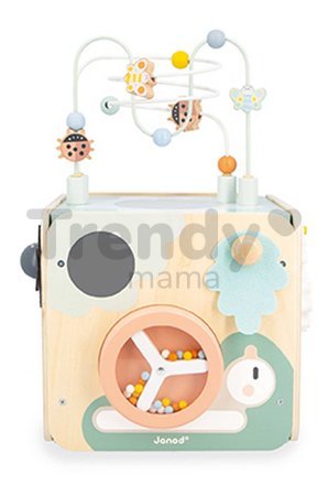 Drevená didaktická kocka Záhrada Multiactivity Maxi Cube Sweet Cocoon Janod 11 aktivít od 18 mes J04060