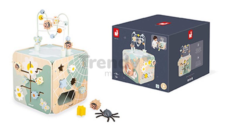 Drevená didaktická kocka Záhrada Multiactivity Maxi Cube Sweet Cocoon Janod 11 aktivít od 18 mes J04060