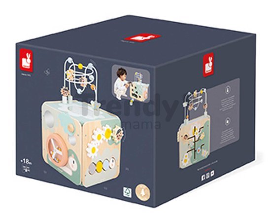 Drevená didaktická kocka Záhrada Multiactivity Maxi Cube Sweet Cocoon Janod 11 aktivít od 18 mes J04060