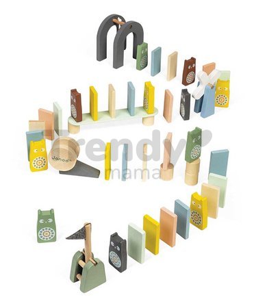 Drevené domino Dominoes Sweet Cocoon Janod padajúce 100 dielov J04404