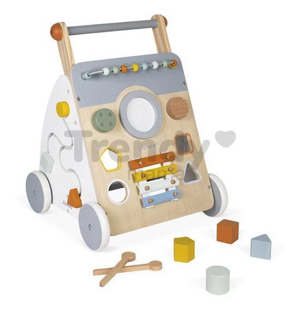 Drevené didaktické chodítko Multiactivity Baby Walker Sweet Cocoon Janod multifunkčné od 12 mes J04410