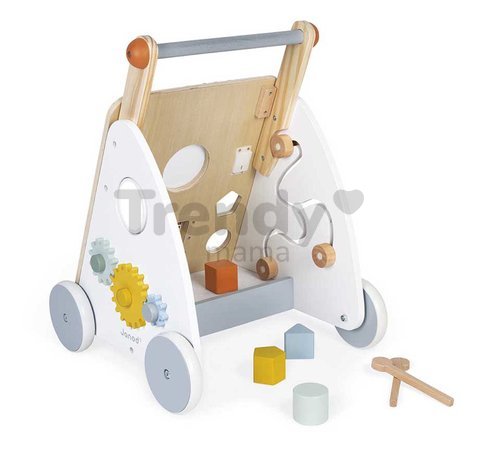Drevené didaktické chodítko Multiactivity Baby Walker Sweet Cocoon Janod multifunkčné od 12 mes J04410