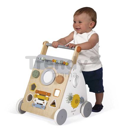 Drevené didaktické chodítko Multiactivity Baby Walker Sweet Cocoon Janod multifunkčné od 12 mes J04410