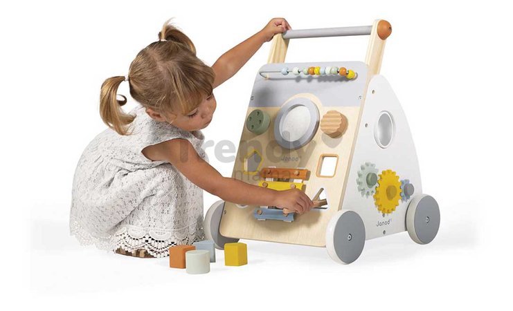 Drevené didaktické chodítko Multiactivity Baby Walker Sweet Cocoon Janod multifunkčné od 12 mes J04410