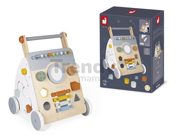 Drevené didaktické chodítko Multiactivity Baby Walker Sweet Cocoon Janod multifunkčné od 12 mes J04410