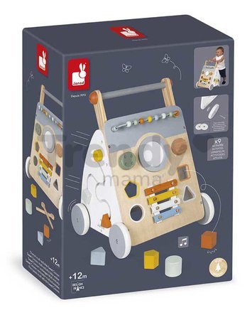 Drevené didaktické chodítko Multiactivity Baby Walker Sweet Cocoon Janod multifunkčné od 12 mes J04410