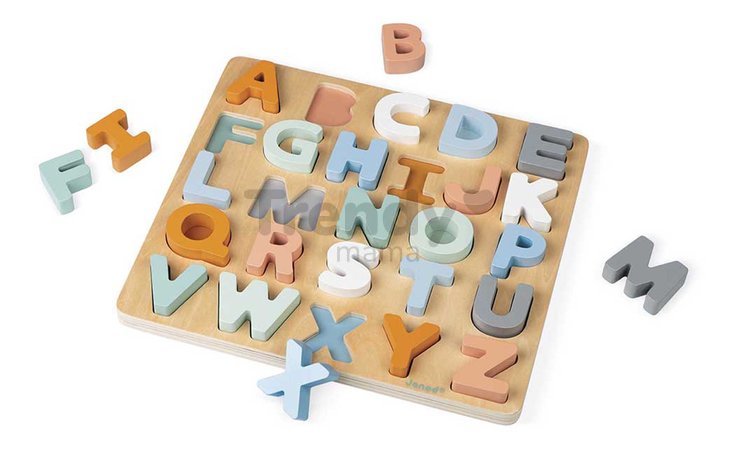 Drevené vkladacie puzzle Abedeca Alphabet Puzzle Sweet Cocoon Janod 26 dielov od 24 mes J04412
