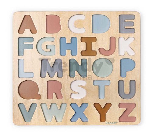 Drevené vkladacie puzzle Abedeca Alphabet Puzzle Sweet Cocoon Janod 26 dielov od 24 mes J04412
