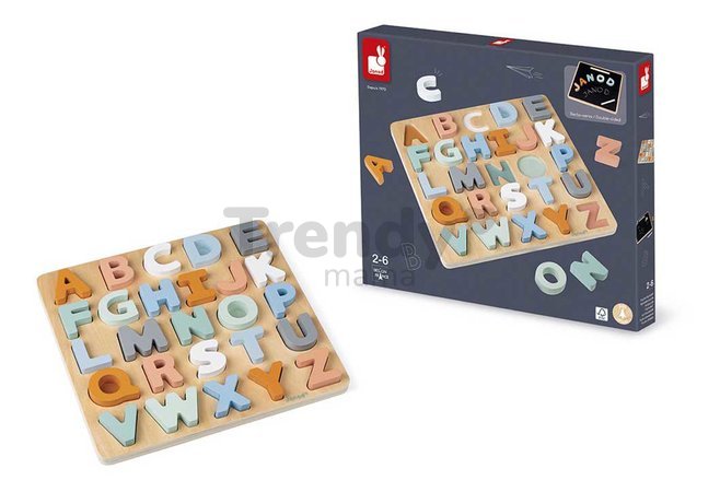 Drevené vkladacie puzzle Abedeca Alphabet Puzzle Sweet Cocoon Janod 26 dielov od 24 mes J04412