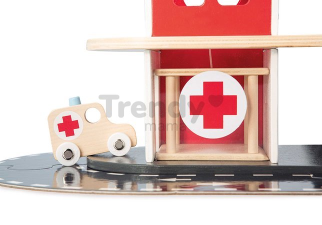 Drevená požiarna stanica Fire Station Bolid Janod 4 vozidlá a 2 figúrky od 24 mes J04639