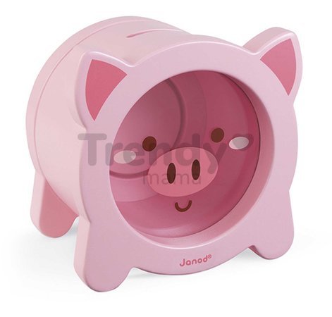 Drevená pokladnička Prasiatko Piggy Moneybox Janod ružová J04653