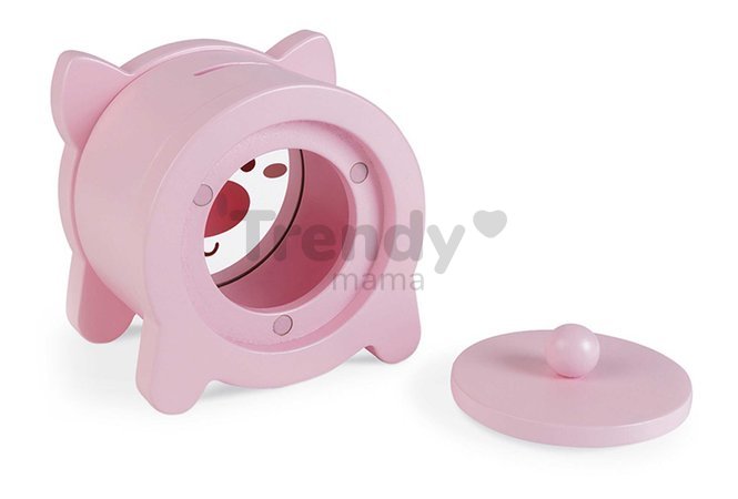 Drevená pokladnička Prasiatko Piggy Moneybox Janod ružová J04653