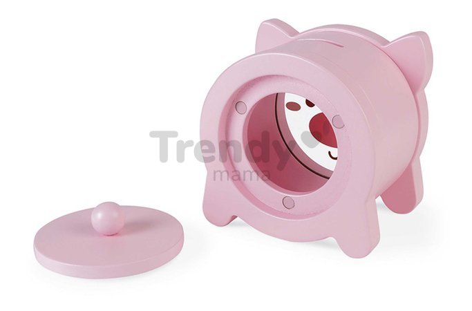 Drevená pokladnička Prasiatko Piggy Moneybox Janod ružová J04653