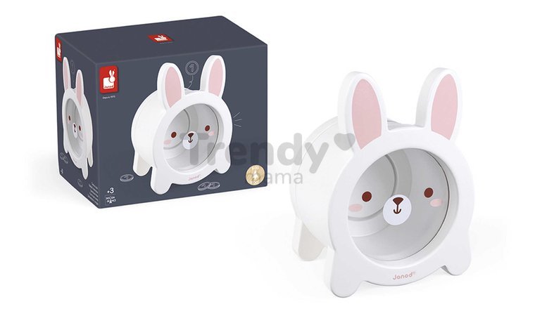 Drevená pokladnička Zajačik Rabbit Moneybox Janod biela J04654