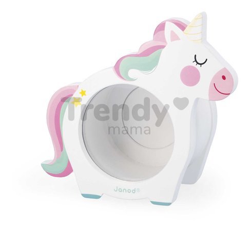 Drevená pokladnička Jednorožec Unicorn Moneybox Janod biela J04655