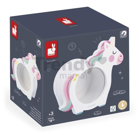 Drevená pokladnička Jednorožec Unicorn Moneybox Janod biela J04655