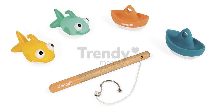 Hračka do vody rybárska udica Fish Them All Janod s loďkami a rybami od 24 mes