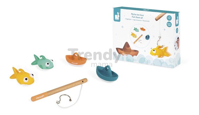 Hračka do vody rybárska udica Fish Them All Janod s loďkami a rybami od 24 mes