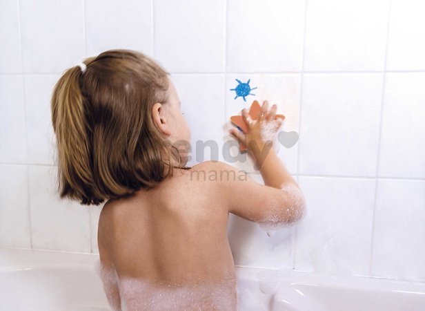 Kreslenie vo vani Coloring in the Bath Janod 6 umývateľných pasteliek so špongiou J04725