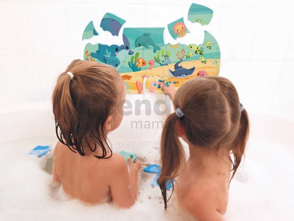 Puzzle do vody Morské zvieratká My Ocean Bath Puzzle Janod plastové 28 dielov