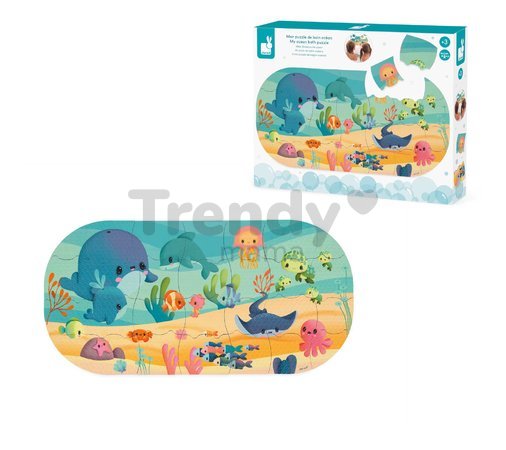 Puzzle do vody Morské zvieratká My Ocean Bath Puzzle Janod plastové 28 dielov