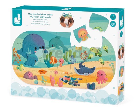 Puzzle do vody Morské zvieratká My Ocean Bath Puzzle Janod plastové 28 dielov