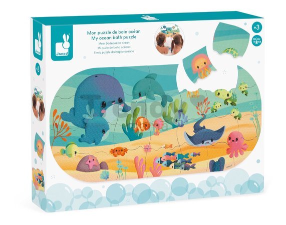 Puzzle do vody Morské zvieratká My Ocean Bath Puzzle Janod plastové 28 dielov