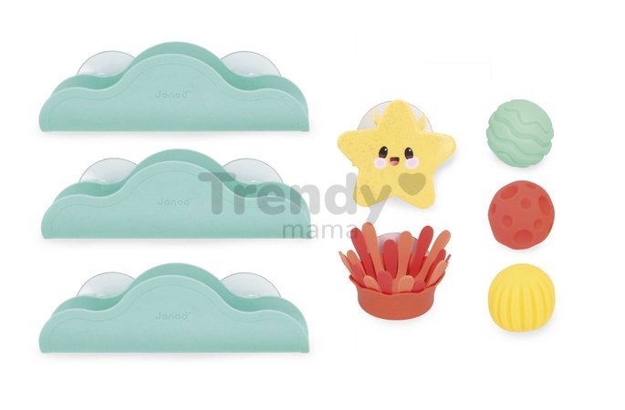 Hračka do vody guľôčková dráha Sea Themed Bathroom Ball Track Janod s prísavkami od 12 mes J04732