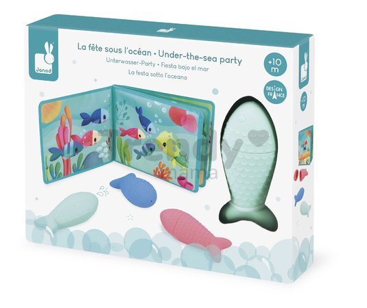 Knižka do vody Morský svet Under the Sea Party Janod mäkké leporelo od 10 mes J04733