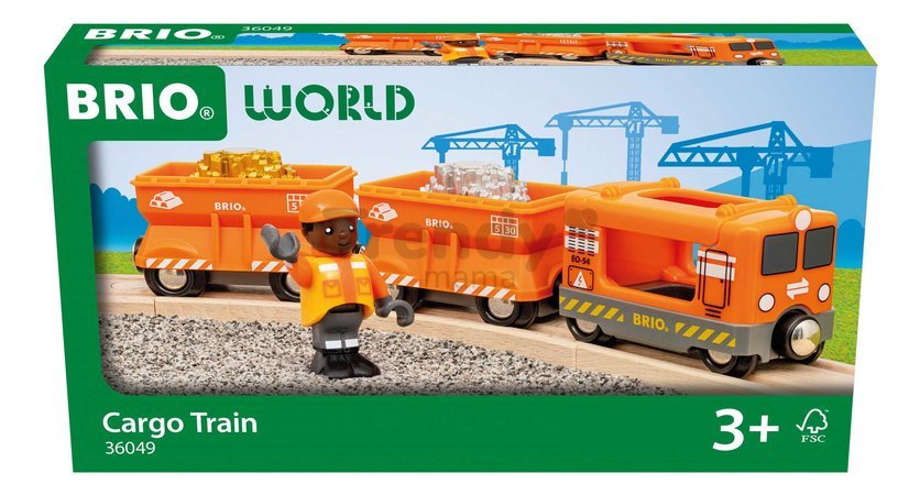 Nákladný vláčik so zlatom a striebrom Cargo Train BRIO lokomotíva s 2 vagónmi a figúrkou 6 dielov od 3 rokov BRIO0493 