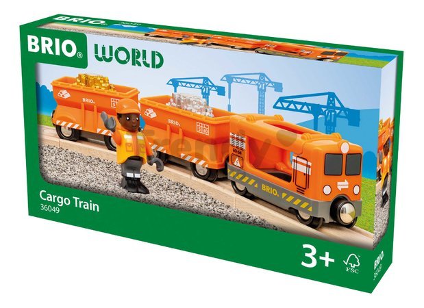 Nákladný vláčik so zlatom a striebrom Cargo Train BRIO lokomotíva s 2 vagónmi a figúrkou 6 dielov od 3 rokov BRIO0493 