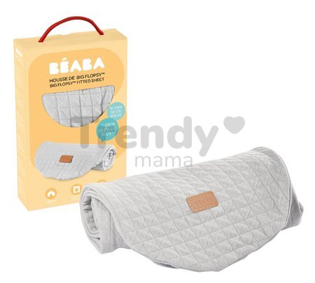 Obliečka na dojčiaci vankúš Big Flopsy™ Fitted Sheet Beaba Fleur de Coton® Pearl Grey sivá