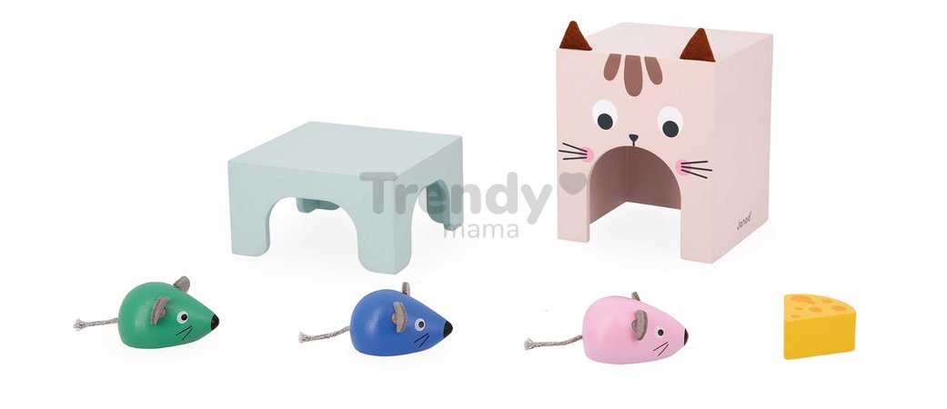 Vzdelávacia hra orientácia v priestore Mačka a Myš Cat and Mouse Finding Your Bearings in Space Janod 3 úrovne obtiažnosti