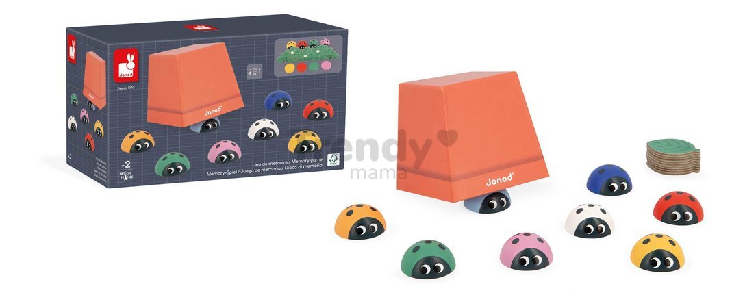 Vzdelávacia hra stimulácia pamäte Lienky Ladybugs Memory Game Janod od 24 mes