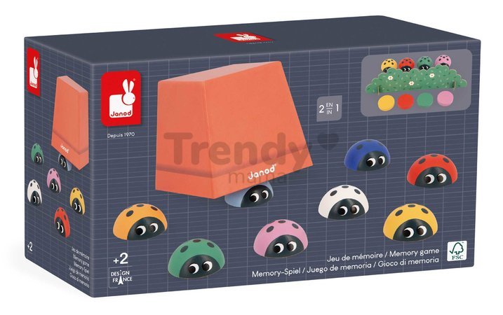 Vzdelávacia hra stimulácia pamäte Lienky Ladybugs Memory Game Janod od 24 mes
