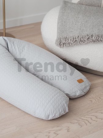 Dojčiaci vankúš Big Flopsy™ Beaba Fleur de Coton® Pearl Grey 170 cm prešívaný sivý