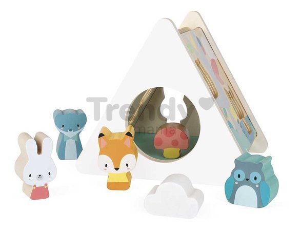 Drevený domček na vkladanie tvarov Shape Sorter Pure Janod 6 dielov od 18 mes J05150