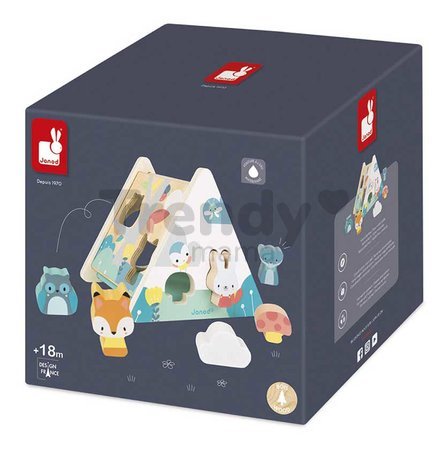 Drevený domček na vkladanie tvarov Shape Sorter Pure Janod 6 dielov od 18 mes J05150