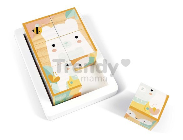 Drevené obrázkové kocky Zvieratká Block Tray Pure Janod 6 dielov od 12 mes J05158