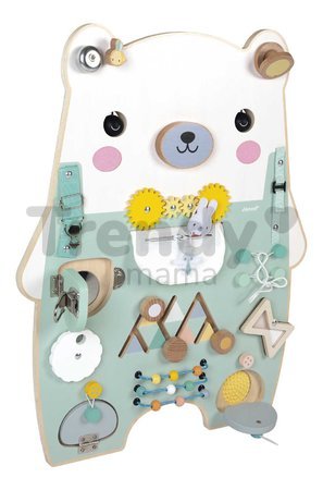 Drevená motorická doska s aktivitami Medveď Bear Activity Board Pure Janod 20 aktivít od 18 mes J05162