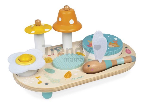 Drevený hudobný stolík Musical Table Pure Janod 5 hudobných nástrojov od 12 mes J05164