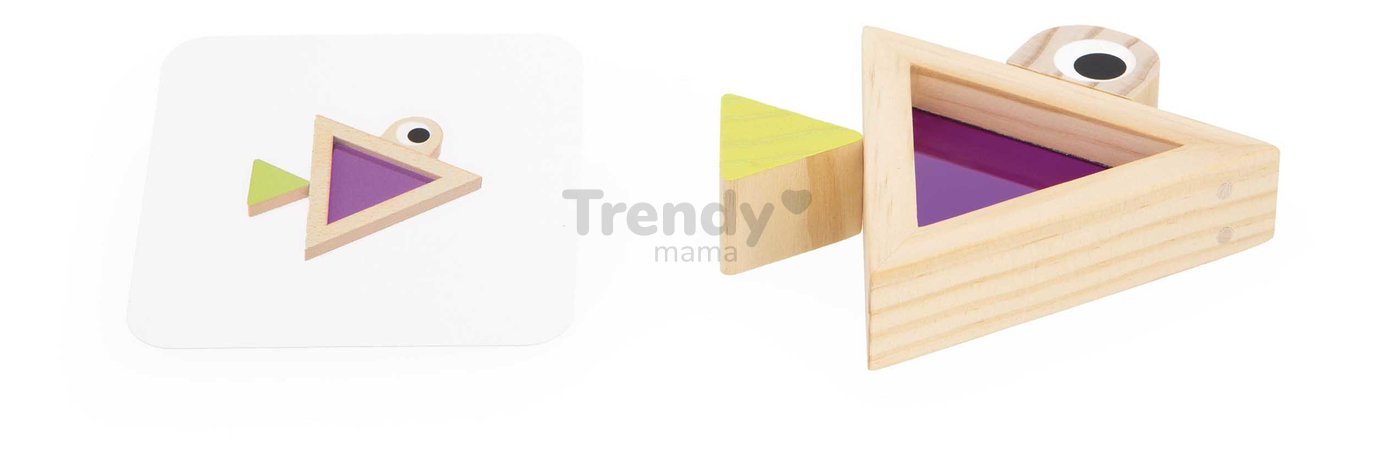 Drevené kocky Translucent Blocks Sensory Janod priesvitné s predlohami 12 dielov od 12 mes J05306