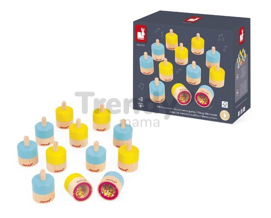 Zvuková hra Pexeso Sound Memo Game Sensory Janod 12 dielov J05309