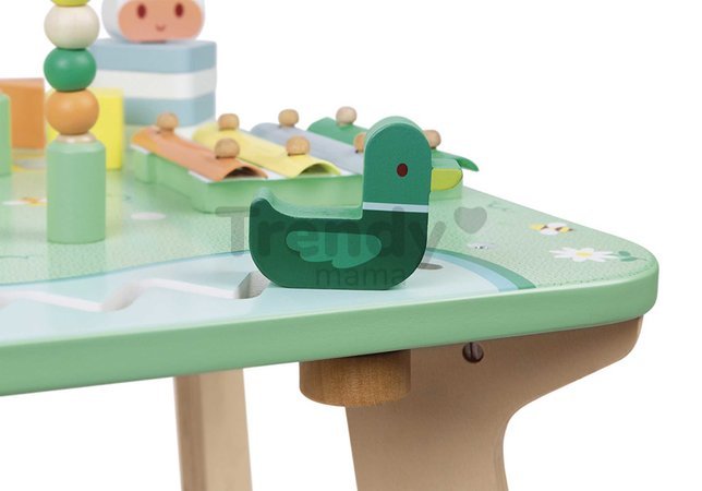 Drevený didaktický stolík Lúka s aktivitami Meadow Activity Table Janod 7 aktivít od 12 mes J05327