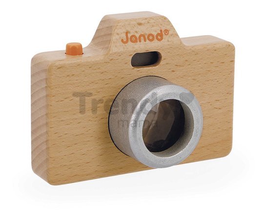 Drevený fotoaparát so zvukom a svetlom Camera Janod so silikónovým puzdrom od 18 mes
